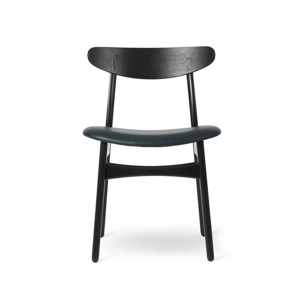 CH30P stol, Svartlackad ek-thor 350 läder Carl Hansen & Søn