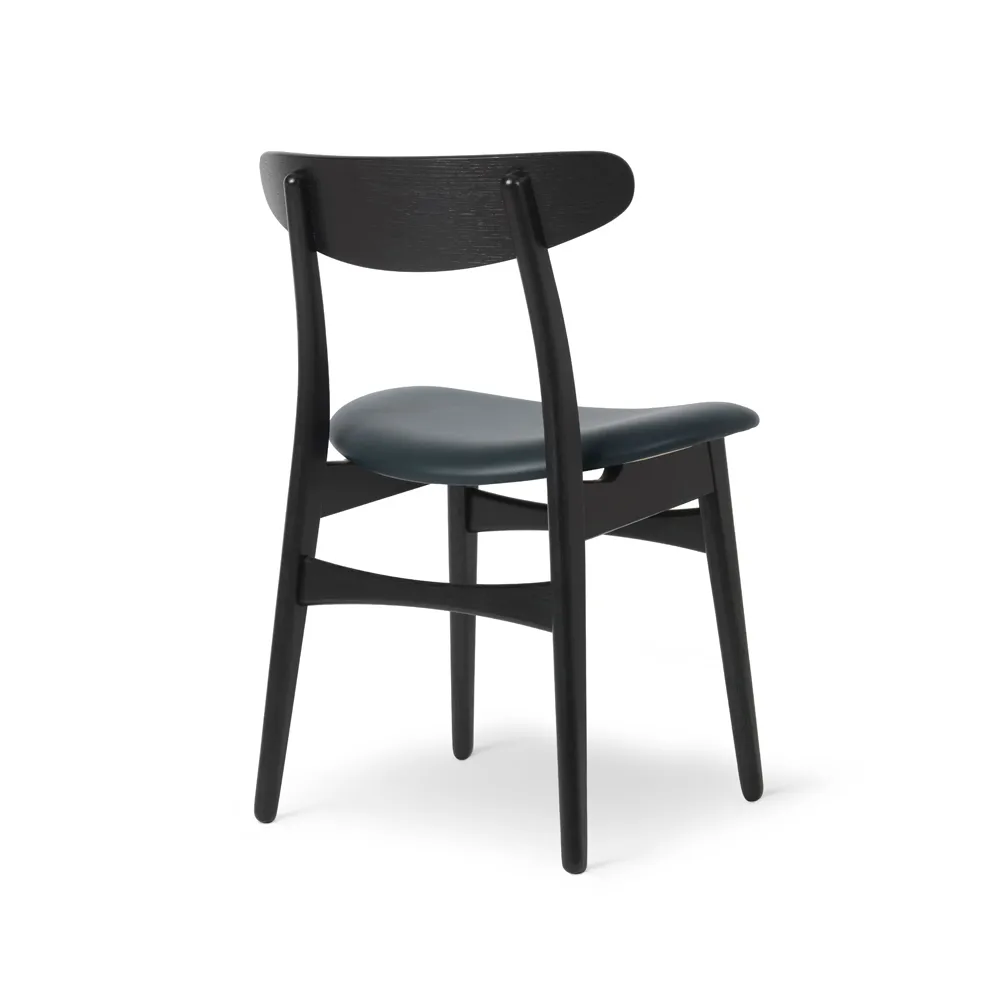 CH30P stol, Svartlackad ek-thor 350 läder Carl Hansen & Søn