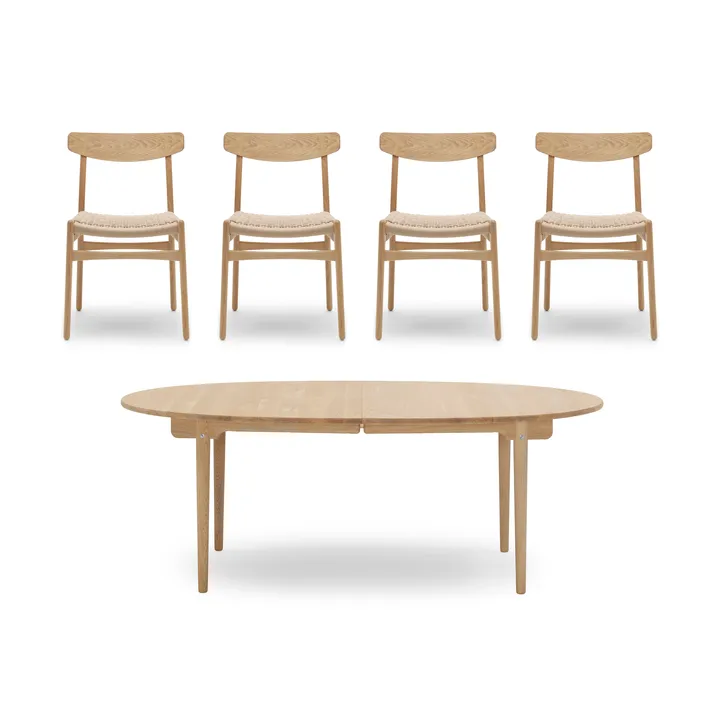CH338 matbord + CH23 stol 4-pack - Oljad ek-natur - undefined - Carl Hansen & Søn