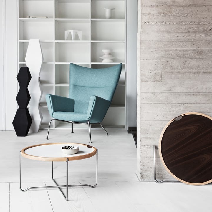 CH417 Tray brickbord rostfritt stål, Svart-vit vändbar-laminat Carl Hansen & Søn