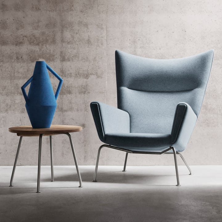 CH445 Wing Chair fåtölj, Remix 233-rostfria stålben Carl Hansen & Søn