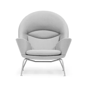 CH468 Oculus Chair fåtölj rostfria stålben - Divina melange 120 ljusgrå - Carl Hansen & Søn
