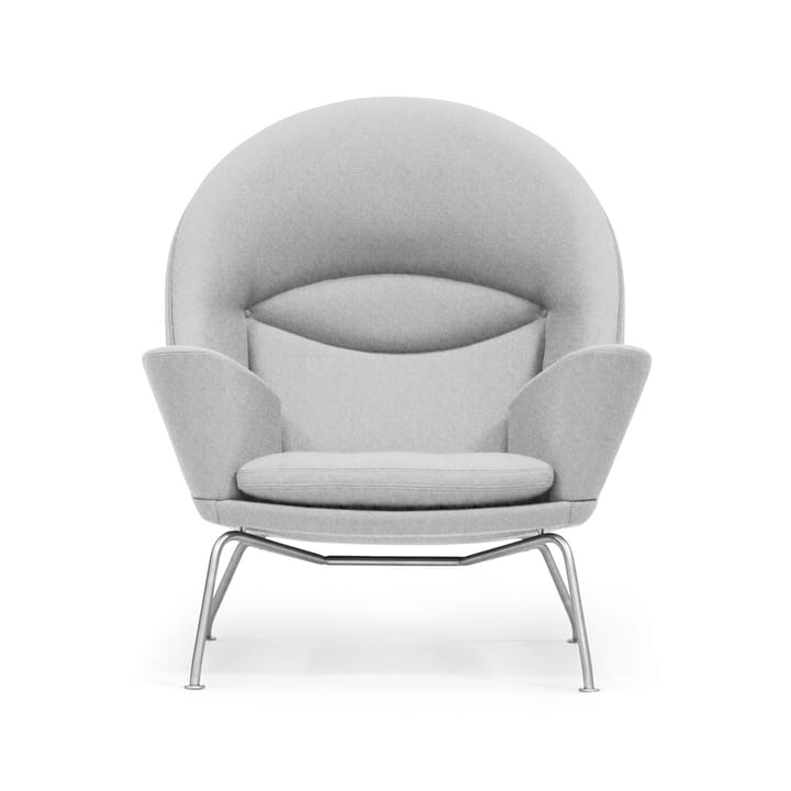 CH468 Oculus Chair fåtölj rostfria stålben - Divina melange 120 ljusgrå - Carl Hansen & Søn