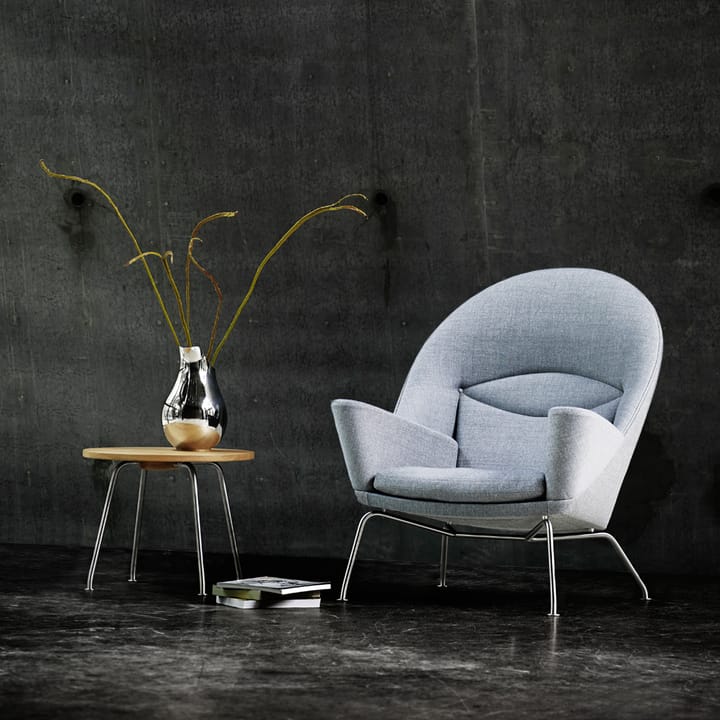 CH468 Oculus Chair fåtölj rostfria stålben, Hallingdal 523 tyg Carl Hansen & Søn