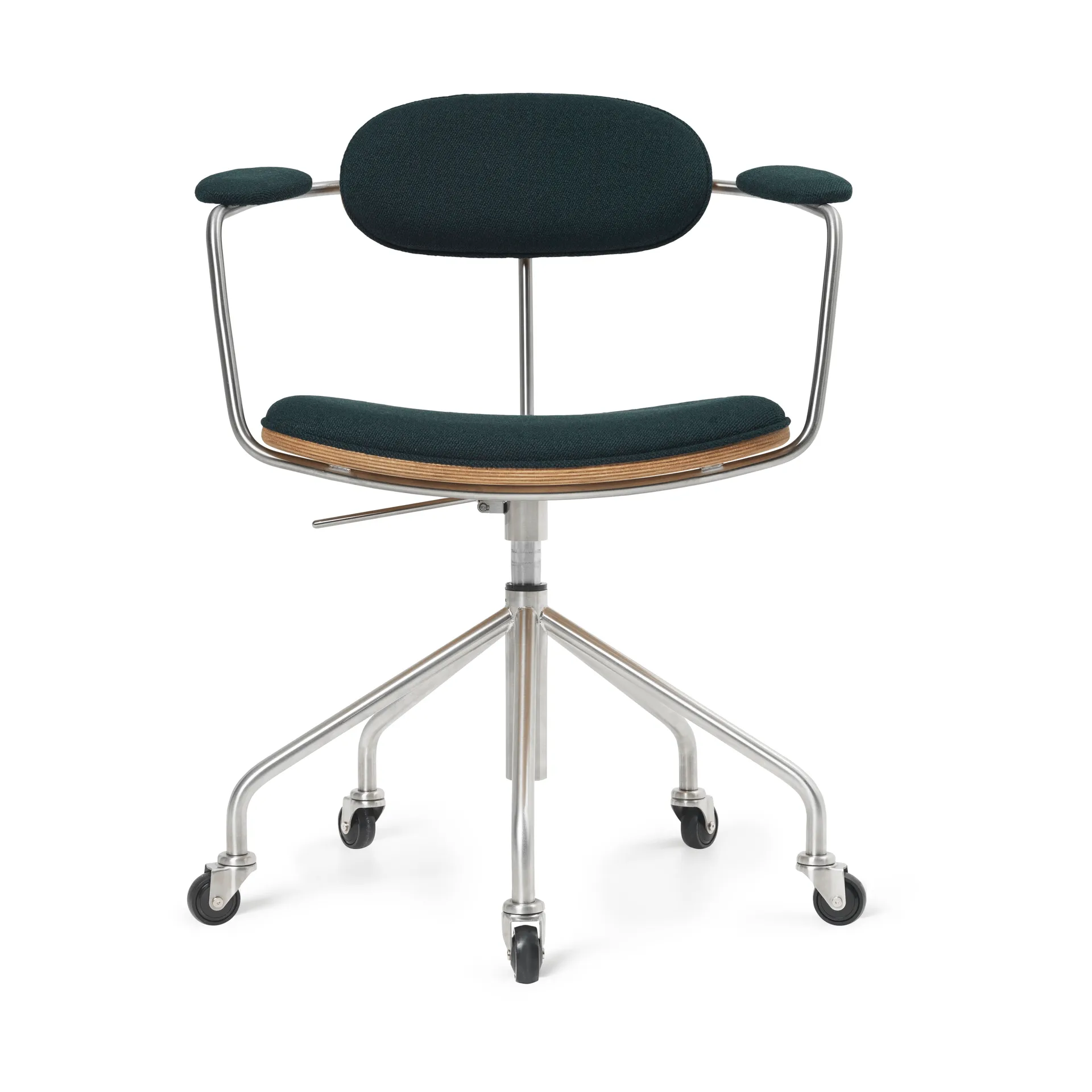 CH621 Swivel Chair, Tyg Vidar 1062 grön-oljad ek Carl Hansen & Søn