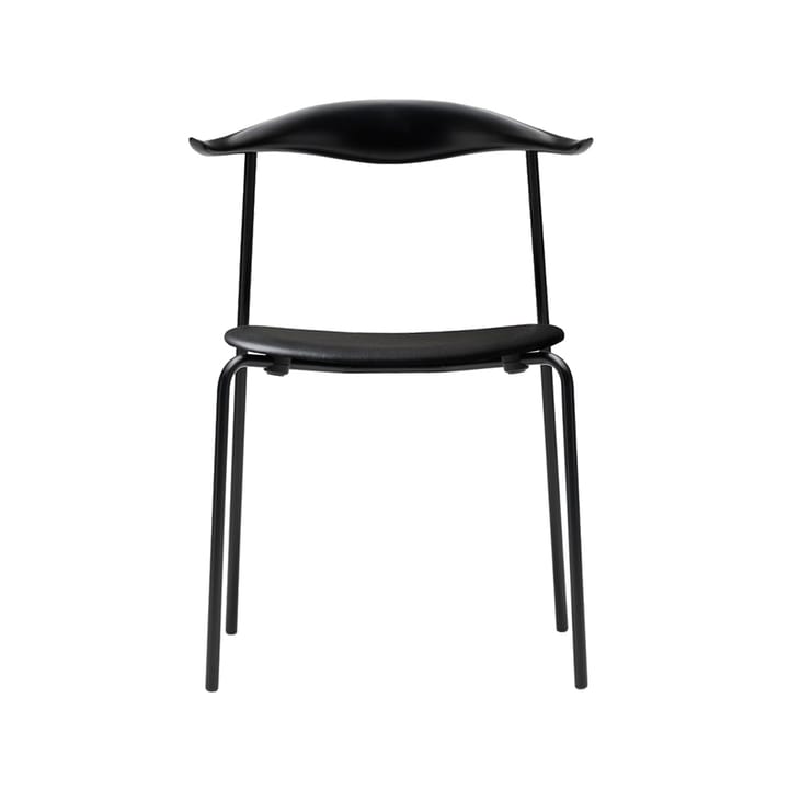 CH88P stol - läder thor 301 svart, rygg svartlackad bok, svartlackat stativ - Carl Hansen & Søn