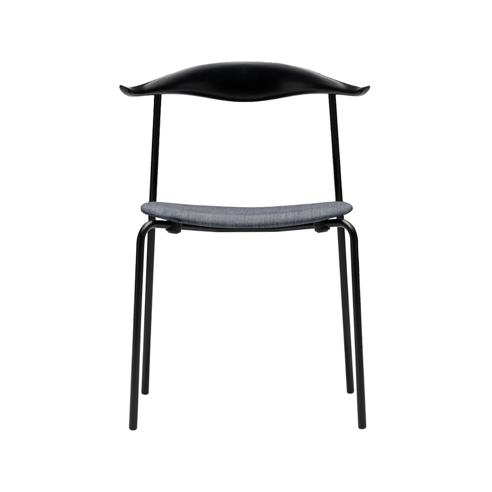 Carl Hansen & Son CH88P stol tyg fiord 151 grå, rygg svartlackad ek, svartlackat stativ