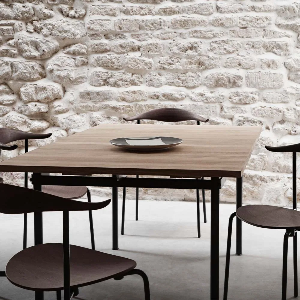 CH88T stol, Svartlackad ek-rostfritt stål Carl Hansen & Søn