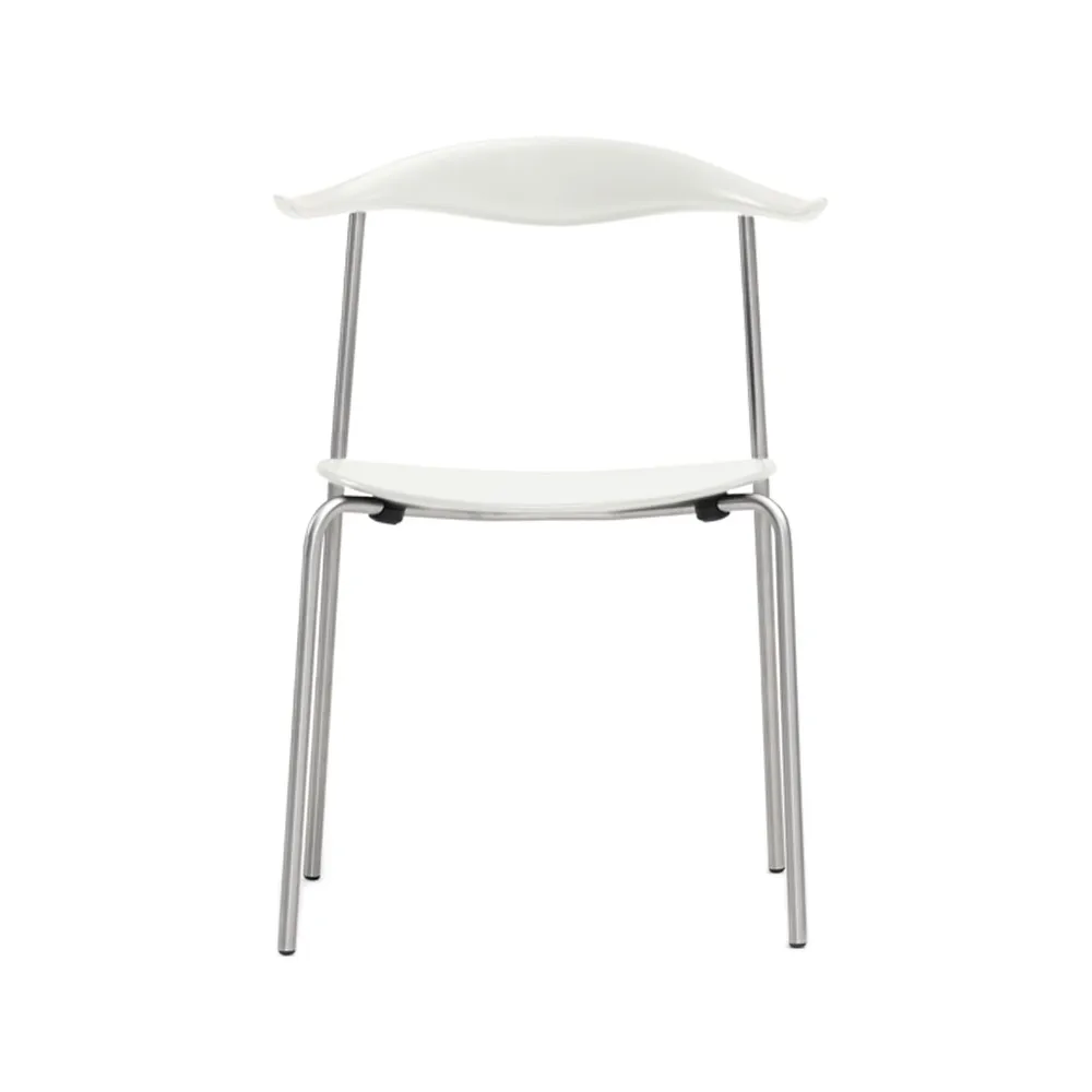 CH88T stol, Vitlackad bok-rostfritt stål Carl Hansen & Søn