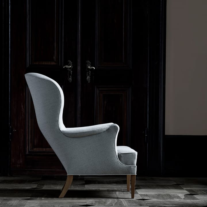 FH419 Heritage fåtölj, Svartlackad ek-läder thor 301 Carl Hansen & Søn