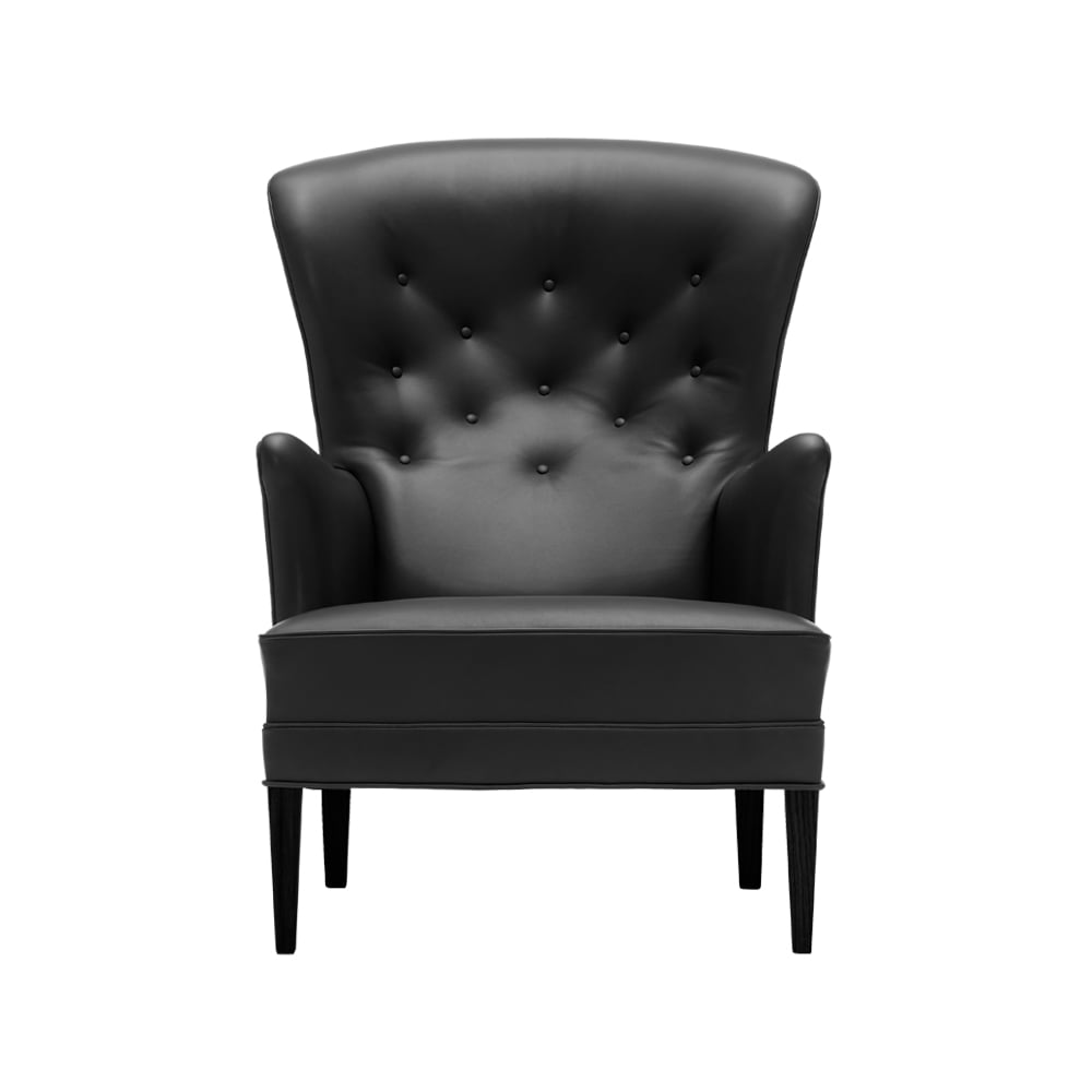 Carl Hansen & Son FH419 Heritage fåtölj Svartlackad ek-läder thor 301