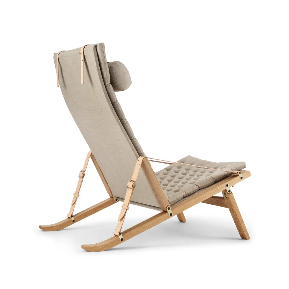 FK10 Plico fåtölj, Tyg canvas natur-oljad ek Carl Hansen & Søn