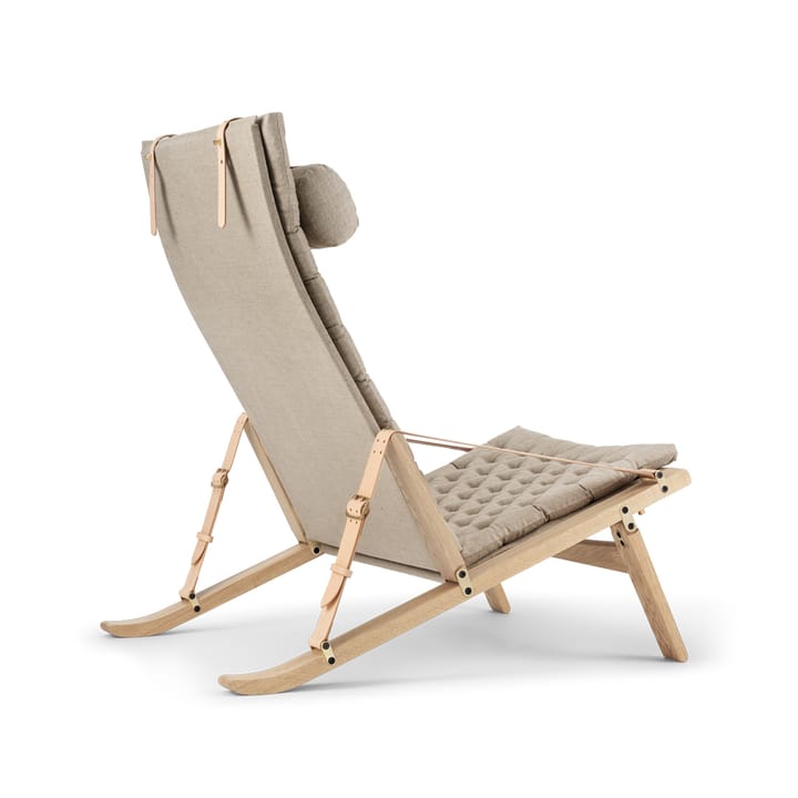 FK10 Plico fåtölj, Tyg canvas natur-vitoljad ek Carl Hansen & Søn