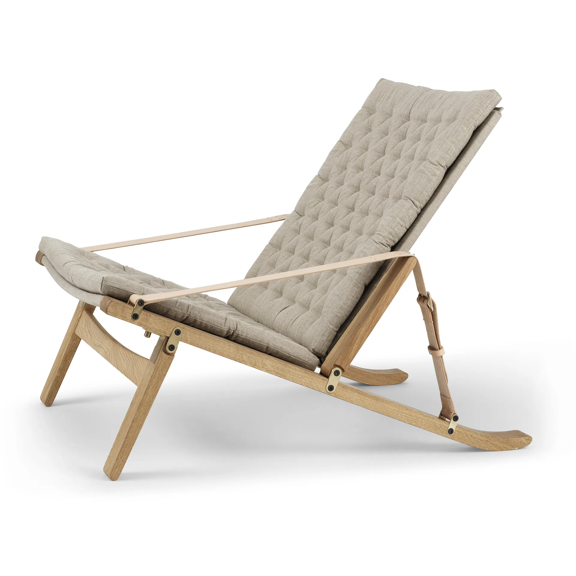 FK11 Plico fåtölj, Tyg canvas natur-vitoljad ek Carl Hansen & Søn