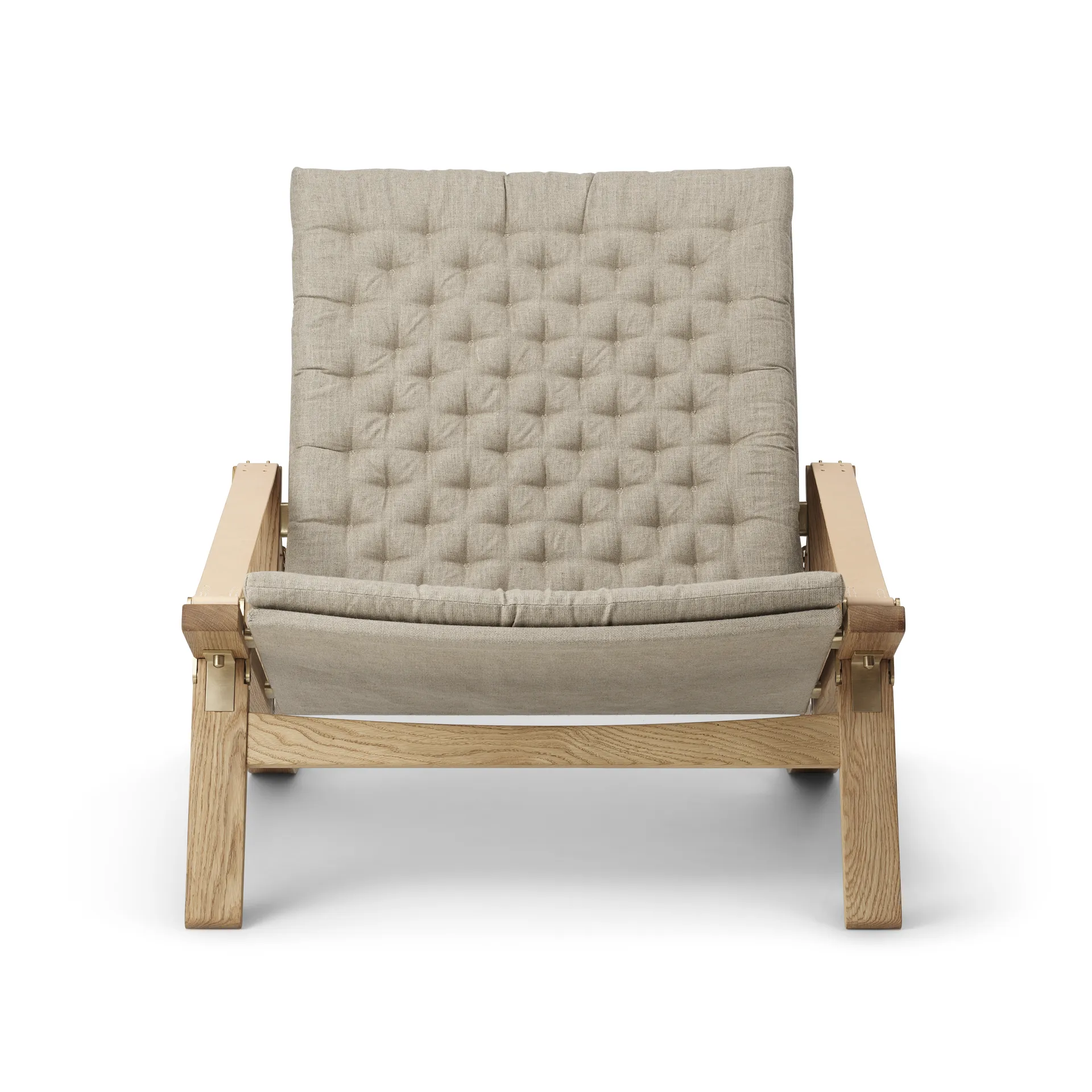 FK11 Plico fåtölj, Tyg canvas natur-vitoljad ek Carl Hansen & Søn