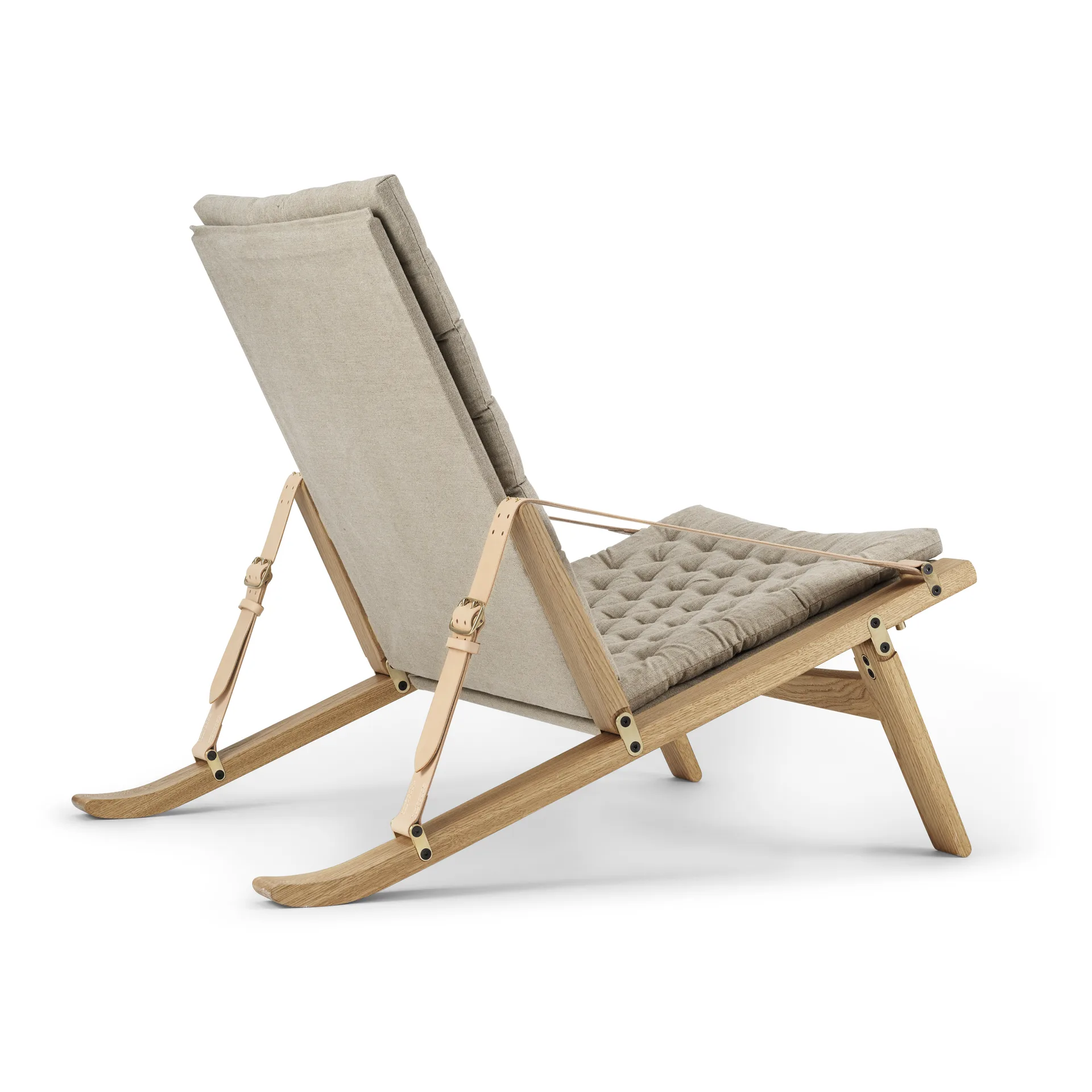 FK11 Plico fåtölj, Tyg canvas natur-vitoljad ek Carl Hansen & Søn