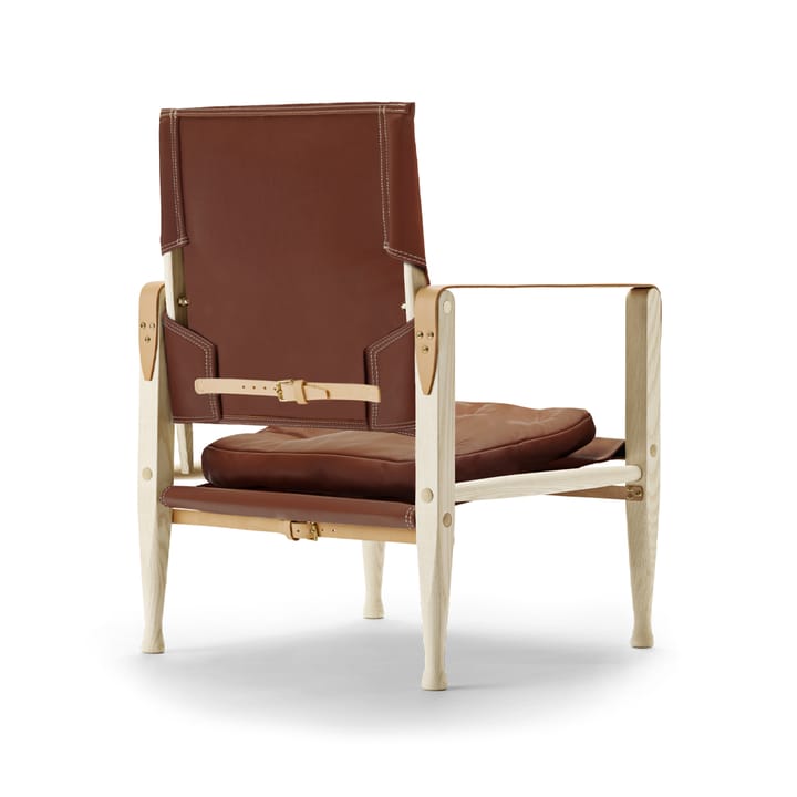 KK47000 Safari fåtölj, läder thor 307 cognac, läder thor 307, vitoljad ask, kärnläder natur Carl Hansen & Søn