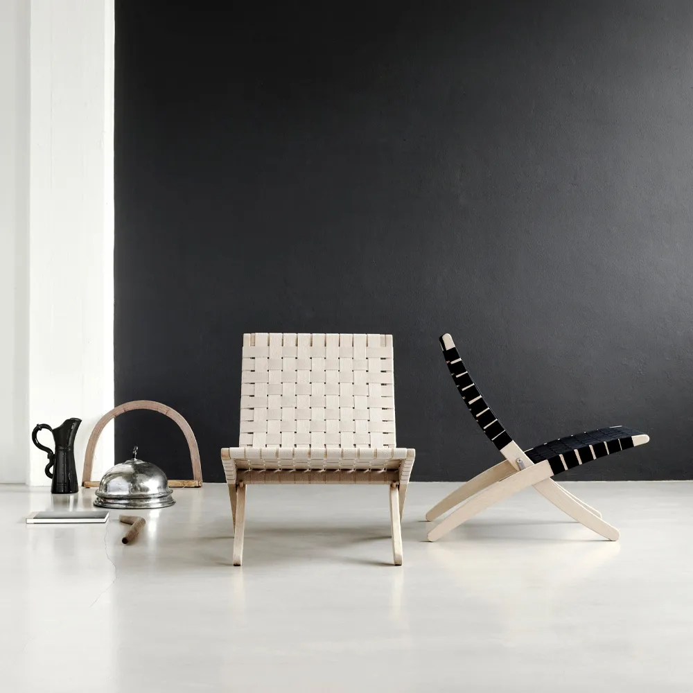 MG501 Cuba fällfåtölj ekstativ, Svart-bomullsgjord-såpad Carl Hansen & Søn