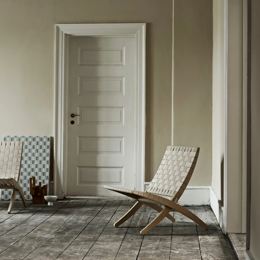 MG501 Cuba fällfåtölj ekstativ, Svart-bomullsgjord-såpad Carl Hansen & Søn