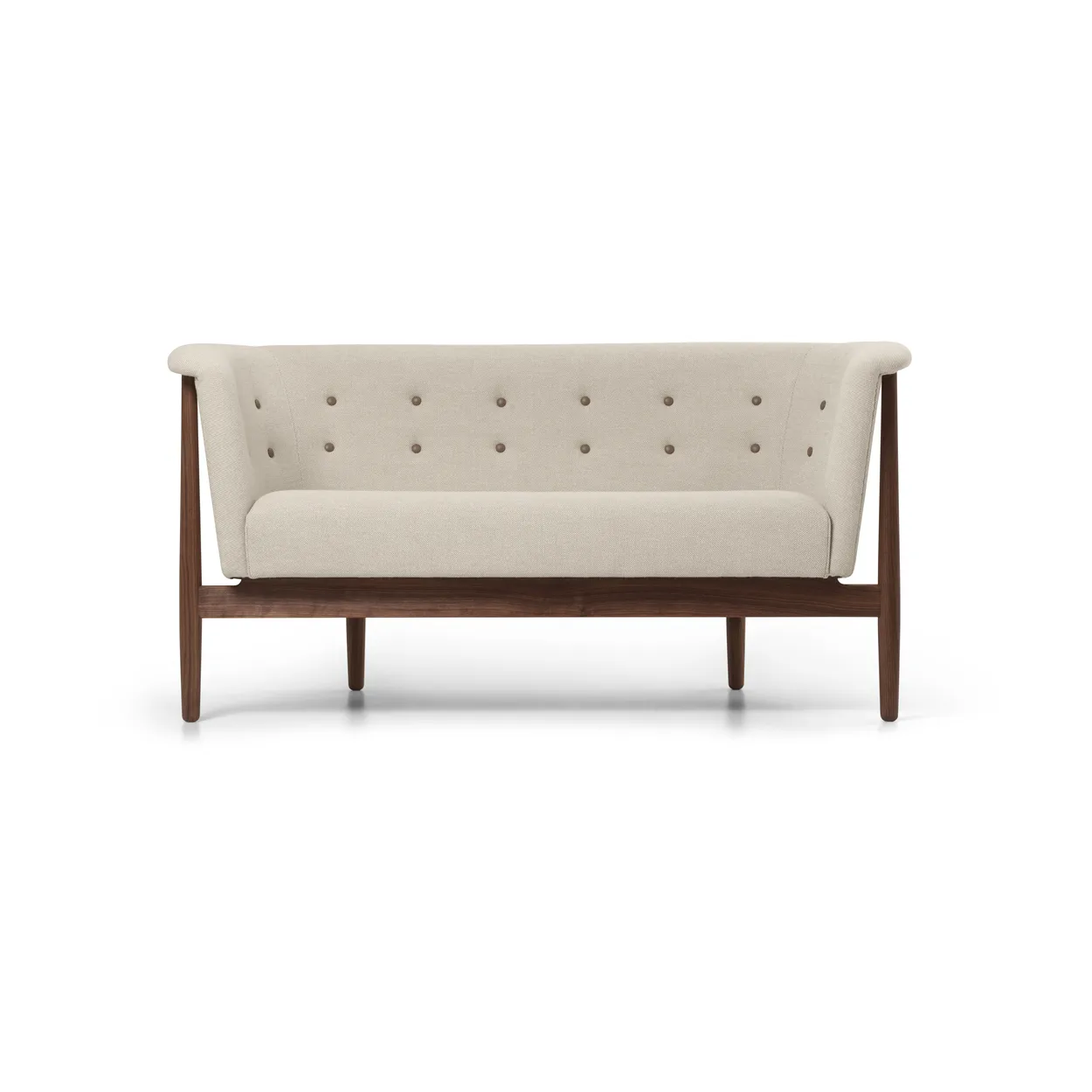 Carl Hansen & Son ND52-2 Vita soffa 146 cm Hallingdal 0200-oljad valnöt