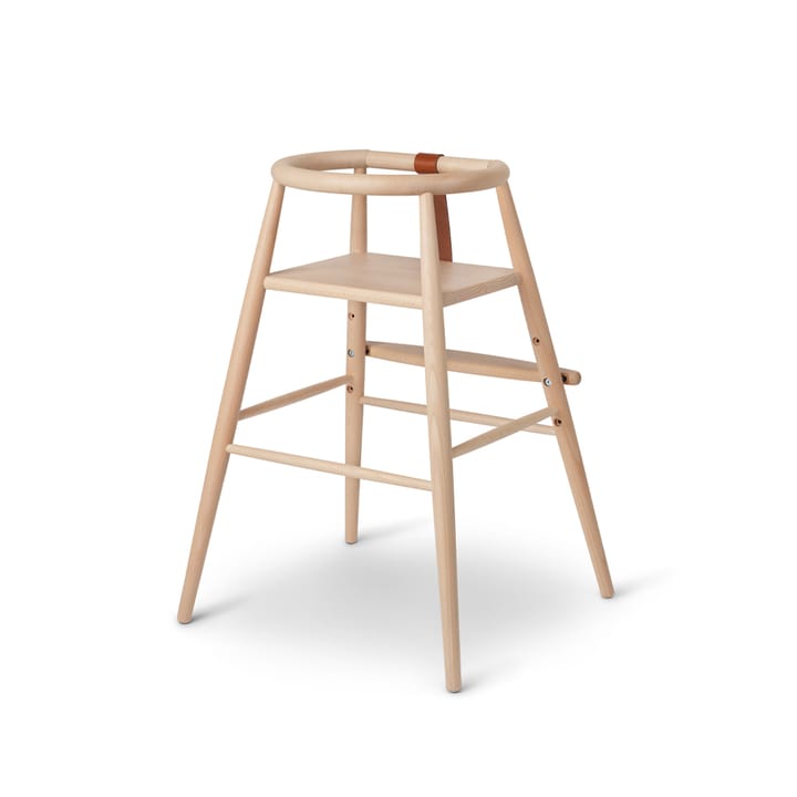 ND54 barnstol, Klarlackad bok-konjak läder Carl Hansen & Søn