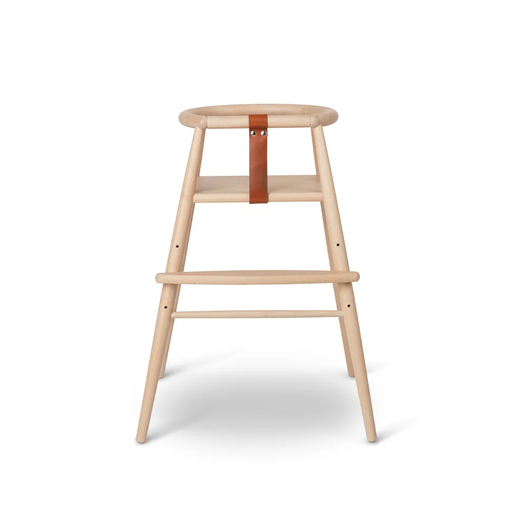 Carl Hansen & Son ND54 barnstol Klarlackad bok-konjak läder