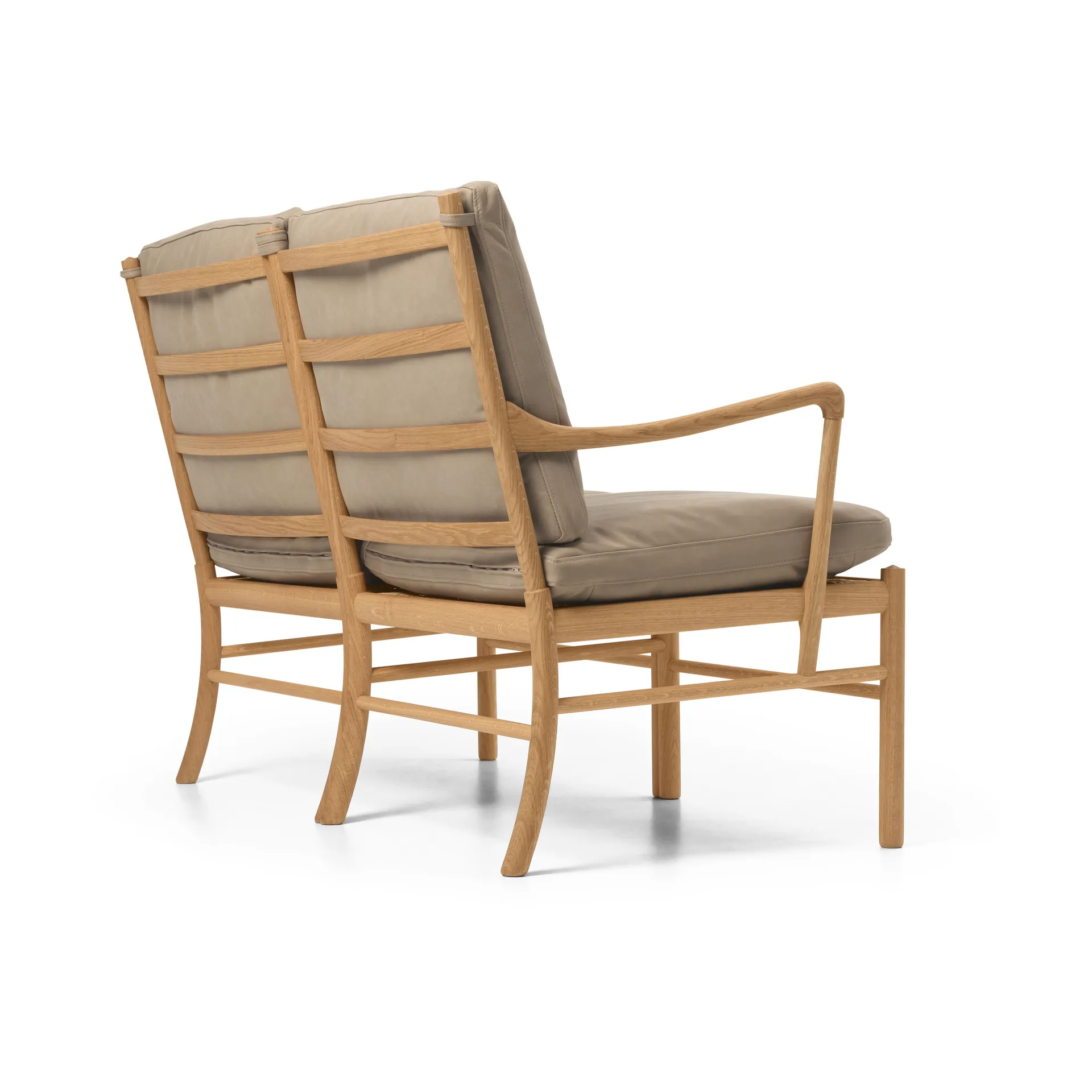 OW149-2 Colonial soffa 2-sits, Terra 20366-oljad ek Carl Hansen & Søn