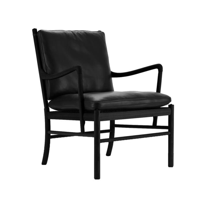 OW149 Colonial chair fåtölj - läder thor 301 svart, svartlackad ek - Carl Hansen & Søn