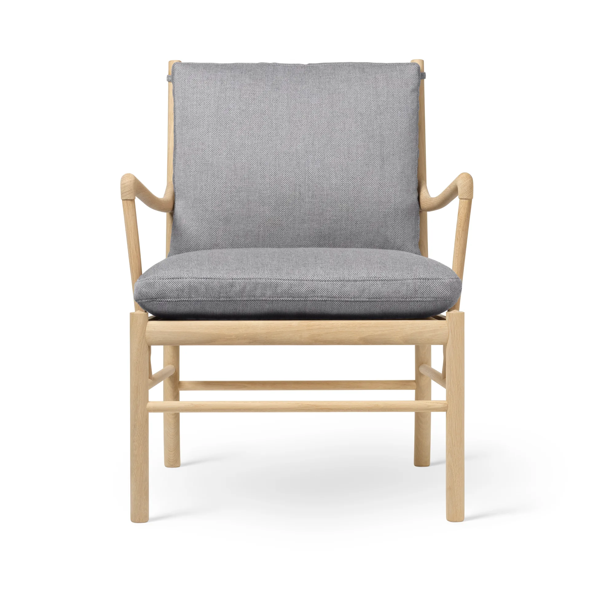 OW149 Colonial chair fåtölj, Re-wool 0108-såpad ek Carl Hansen & Søn