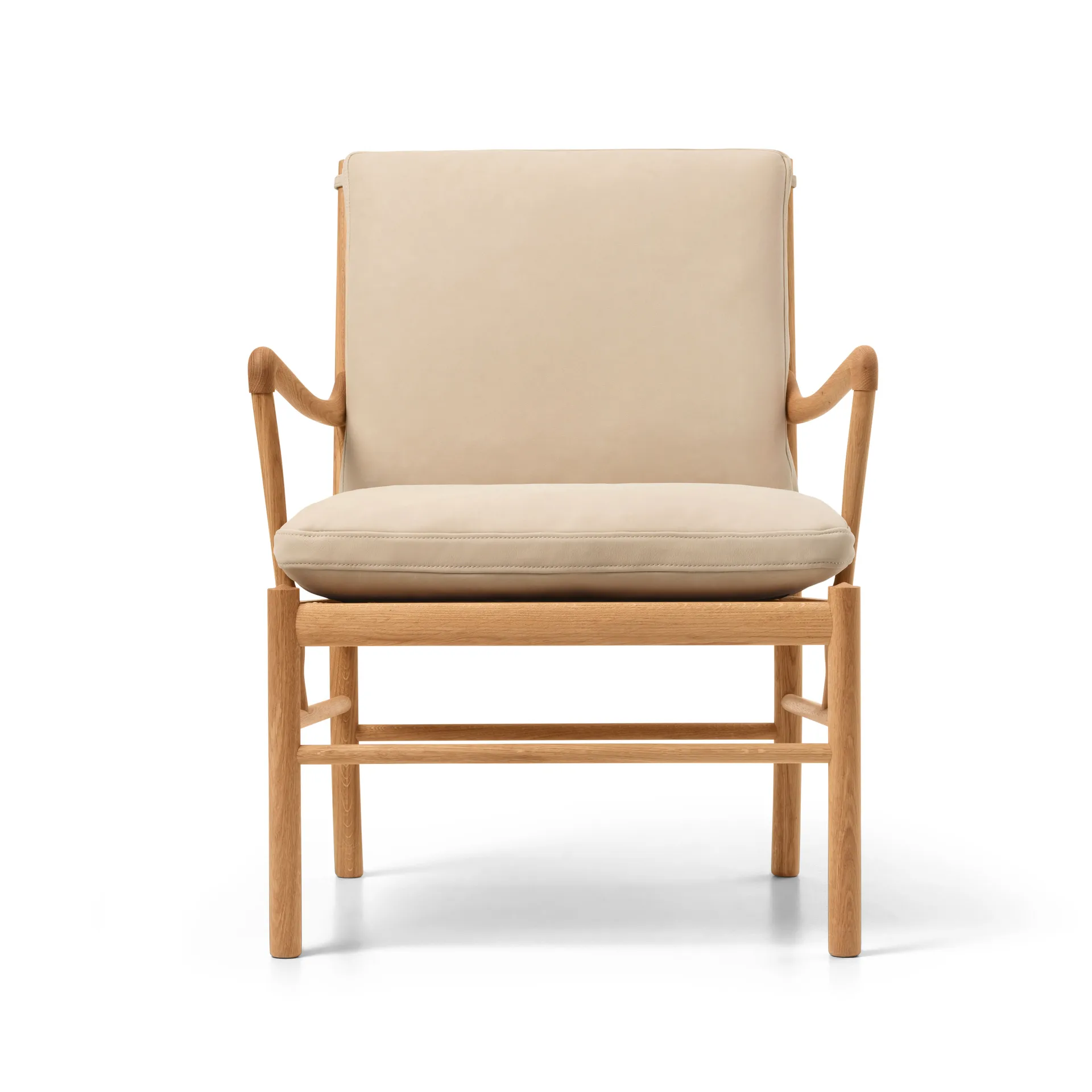 OW149 Colonial chair fåtölj, Terra 20365 läder-oljad ek Carl Hansen & Søn