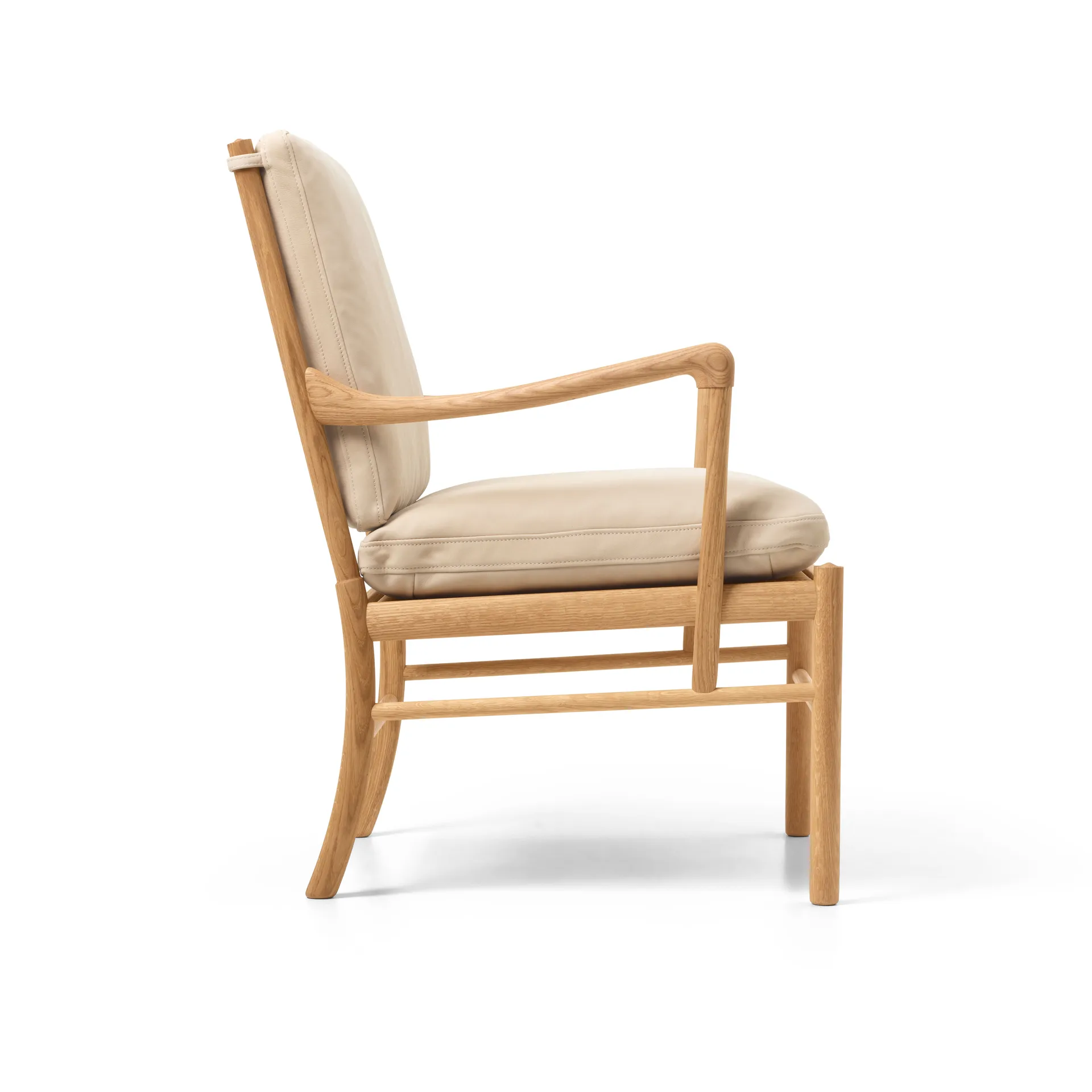 OW149 Colonial chair fåtölj, Terra 20365 läder-oljad ek Carl Hansen & Søn