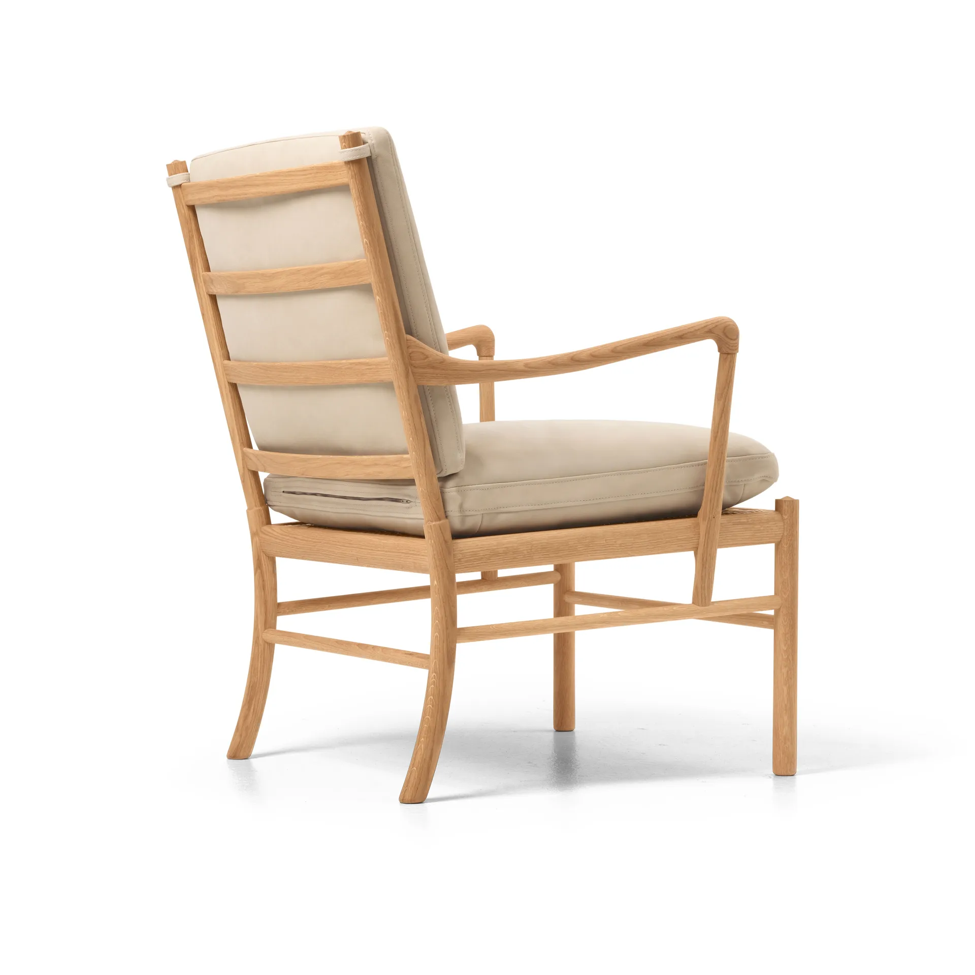 OW149 Colonial chair fåtölj, Terra 20365 läder-oljad ek Carl Hansen & Søn