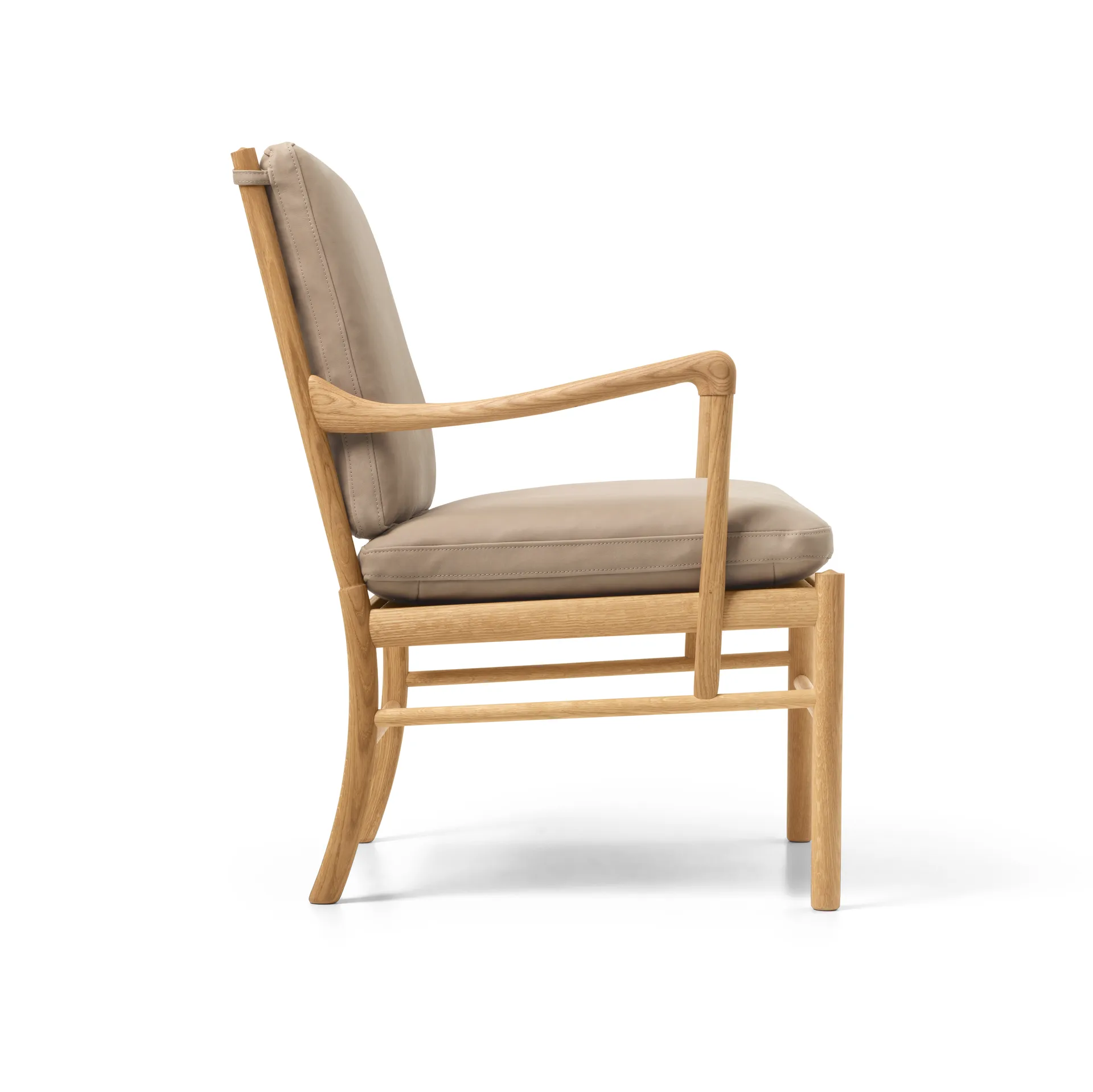 OW149 Colonial chair fåtölj, Terra 20366 läder-oljad ek Carl Hansen & Søn
