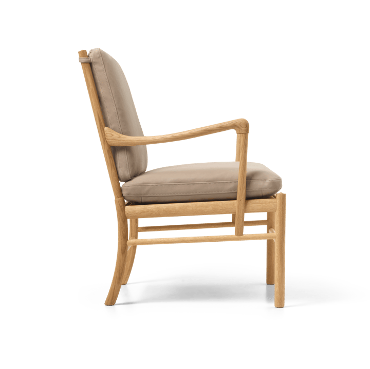 OW149 Colonial chair fåtölj, Terra 20366 läder-oljad ek Carl Hansen & Søn
