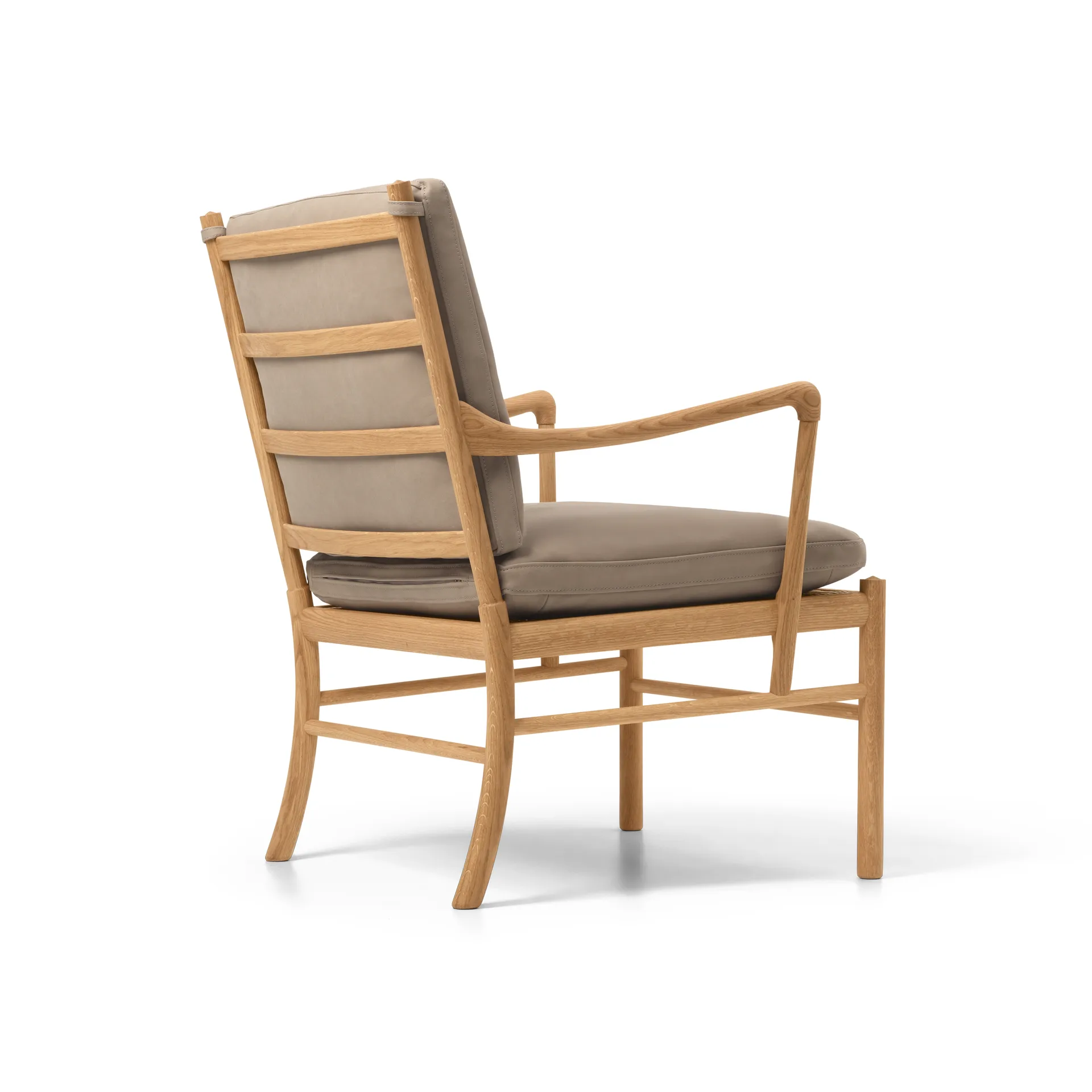 OW149 Colonial chair fåtölj, Terra 20366 läder-oljad ek Carl Hansen & Søn