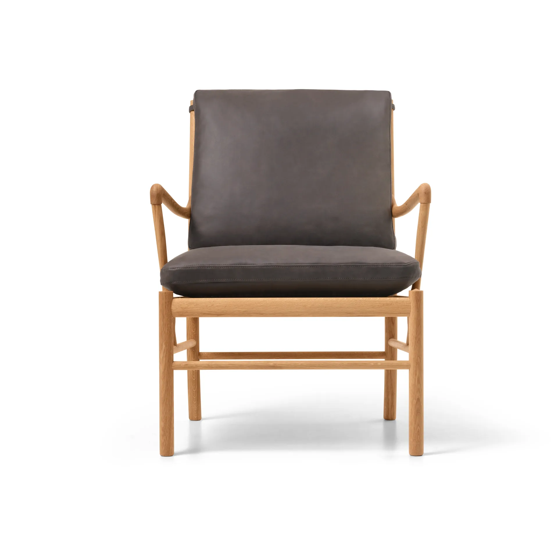OW149 Colonial chair fåtölj, Terra 20367 läder-oljad ek Carl Hansen & Søn