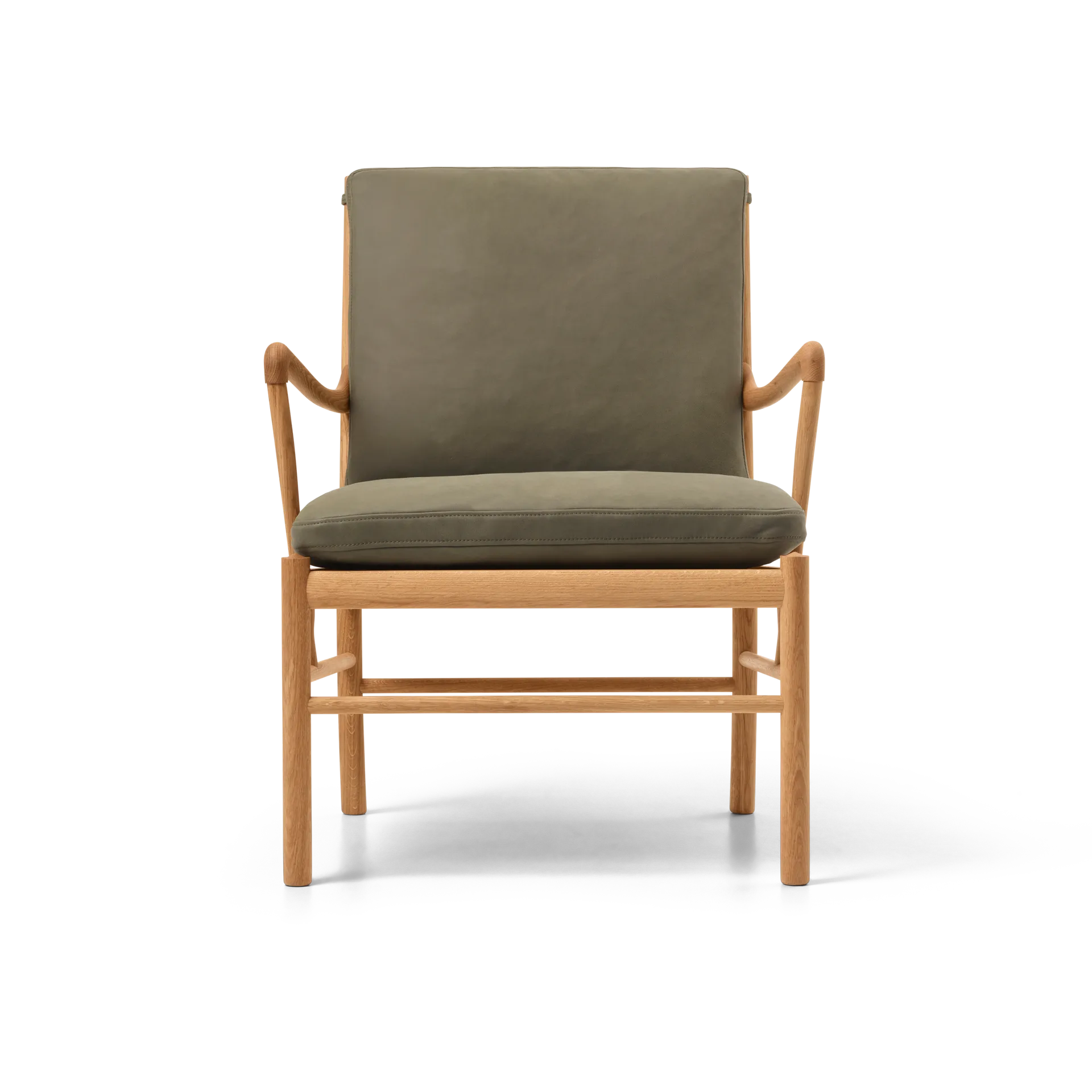 OW149 Colonial chair fåtölj, Terra 20368 läder-oljad ek Carl Hansen & Søn