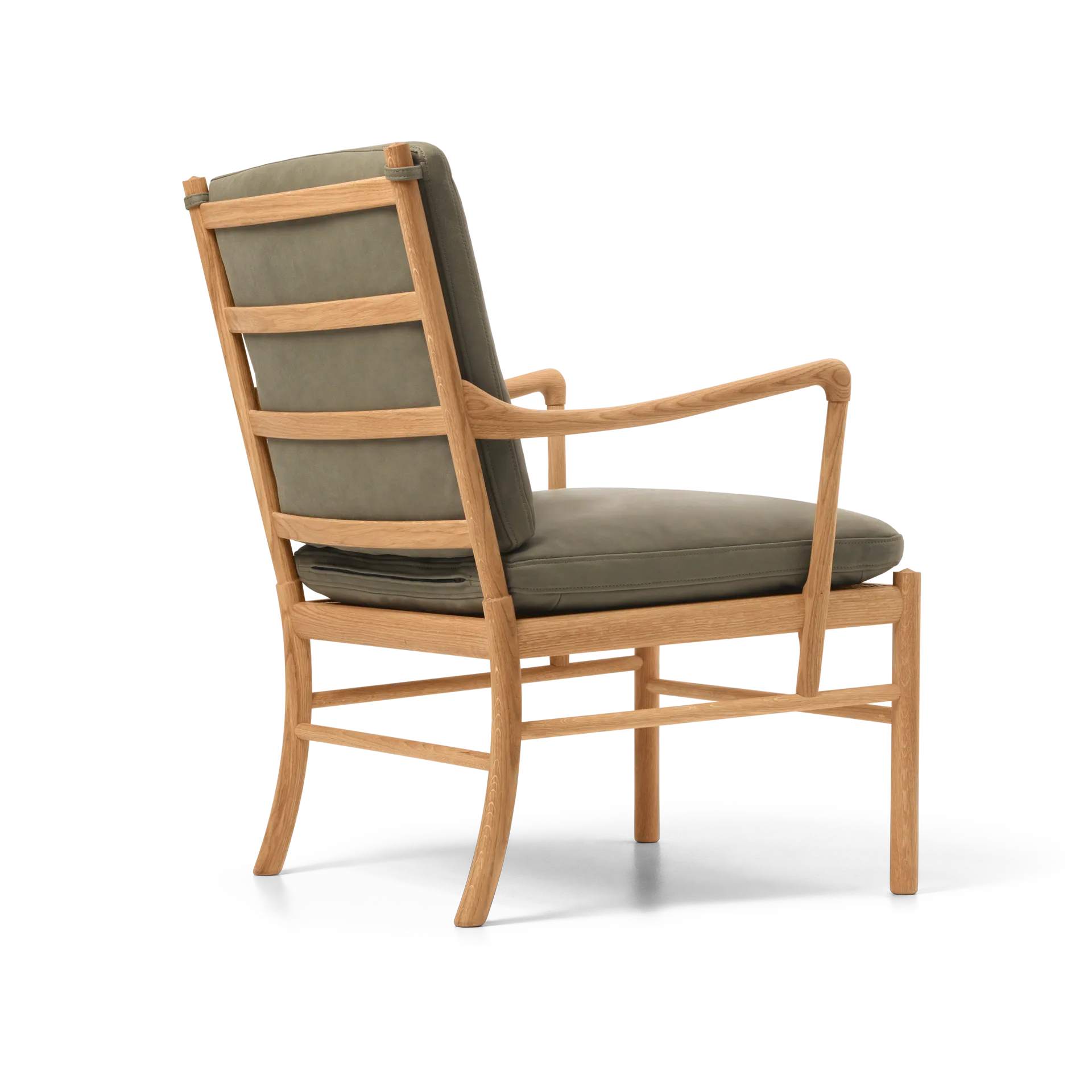 OW149 Colonial chair fåtölj, Terra 20368 läder-oljad ek Carl Hansen & Søn