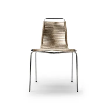 PK1 stol - flagglina natur, rostfritt stål - Carl Hansen & Søn