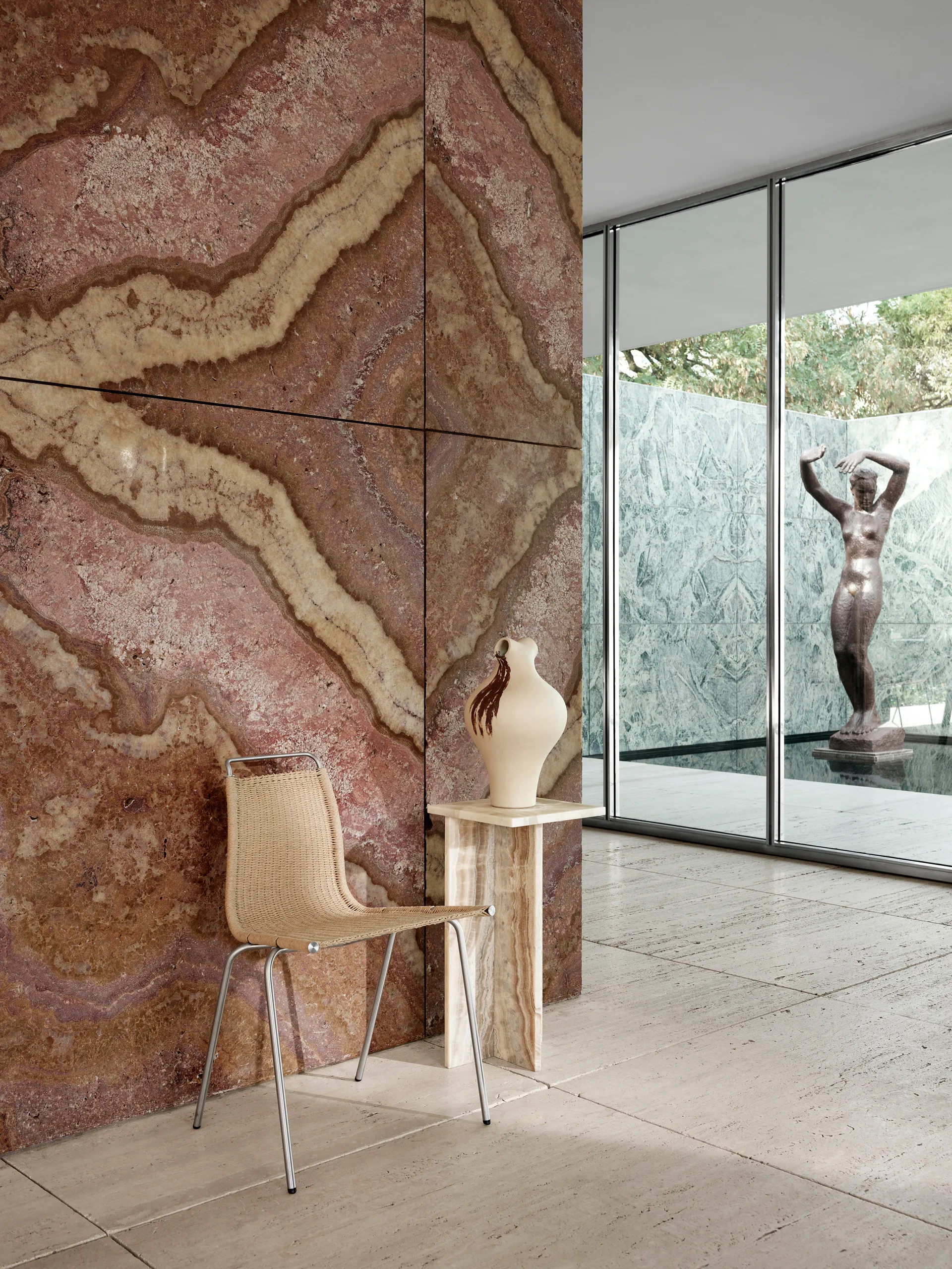 PK1 stol, Natur-rostfritt stål Carl Hansen & Søn