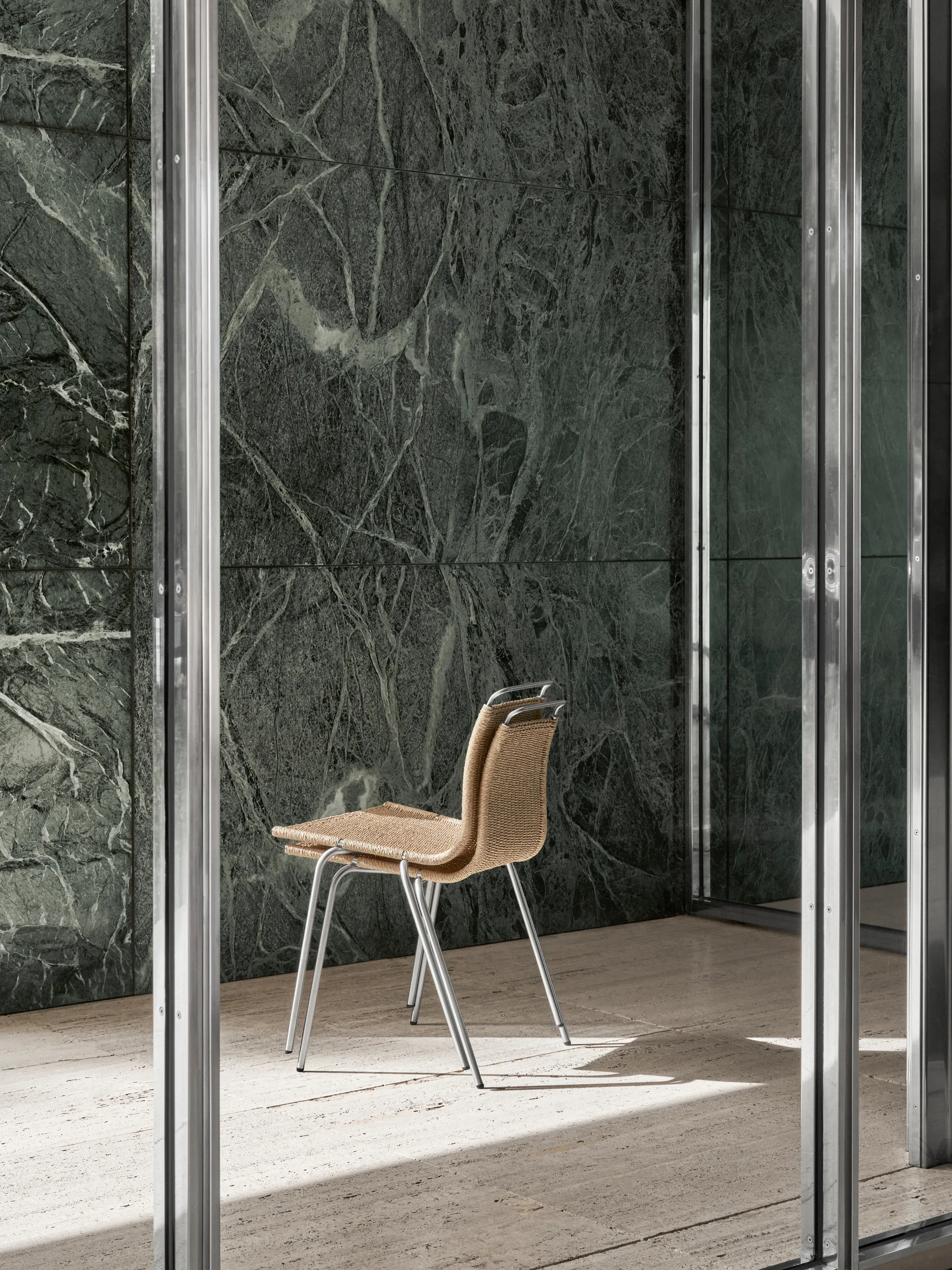 PK1 stol, Natur-rostfritt stål Carl Hansen & Søn