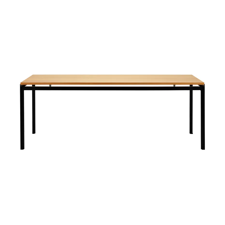 PK52 Professorbordet matbord svartlackat stål, Klarlackad ek Carl Hansen & Søn
