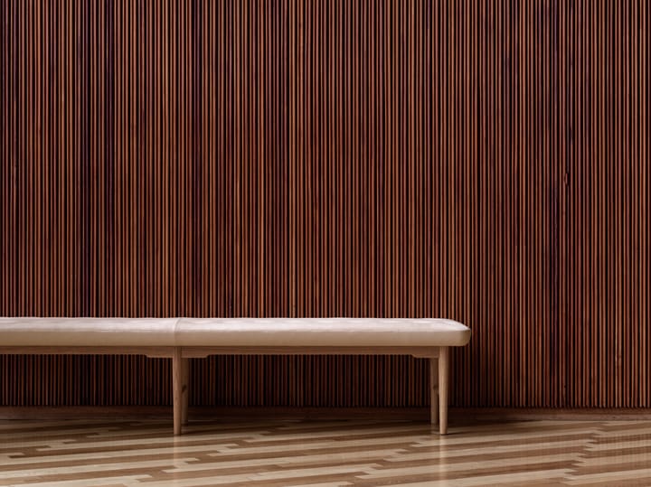 VLA75 Foyer bänk, Oljad ek-sif 90 läder Carl Hansen & Søn