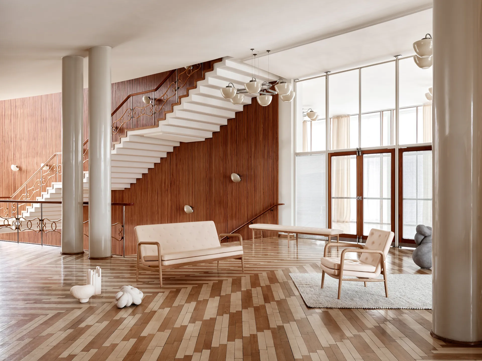 VLA77 Foyer soffa, Oljad ek-sif 90 läder Carl Hansen & Søn