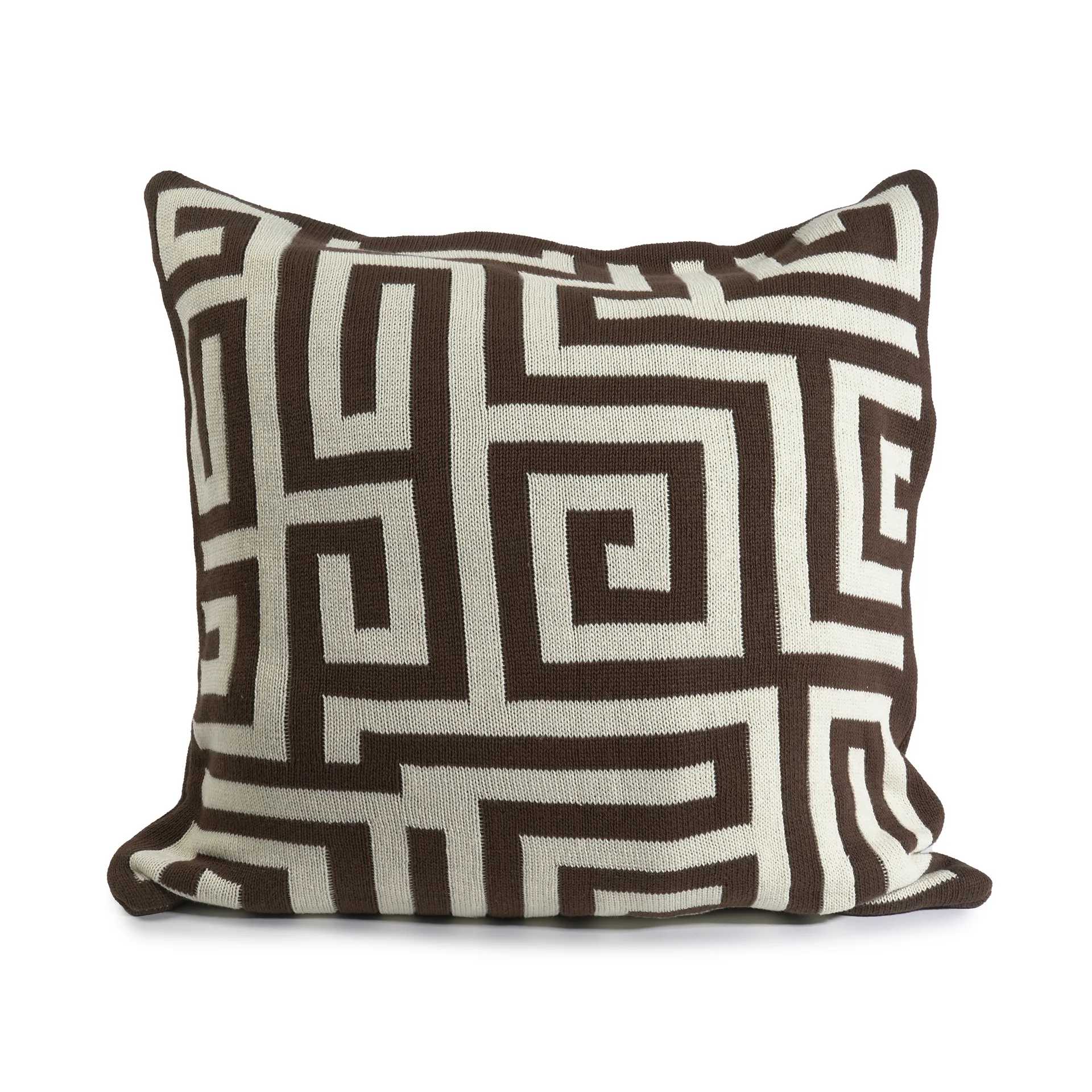 Kuddfodral Stickat 50x50 cm, Mörkbrun Ceannis