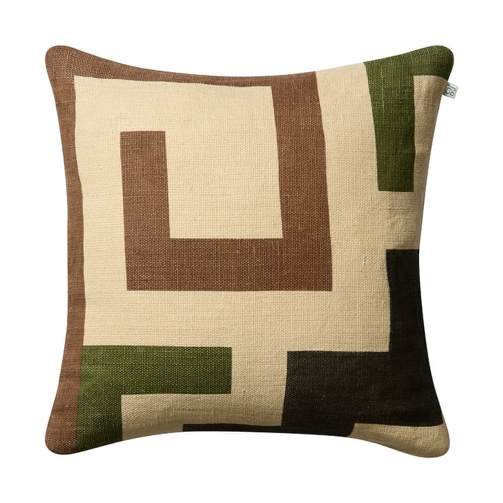 Aman kuddfodral 50x50 cm - Taupe-cactus green-brown - Chhatwal & Jonsson