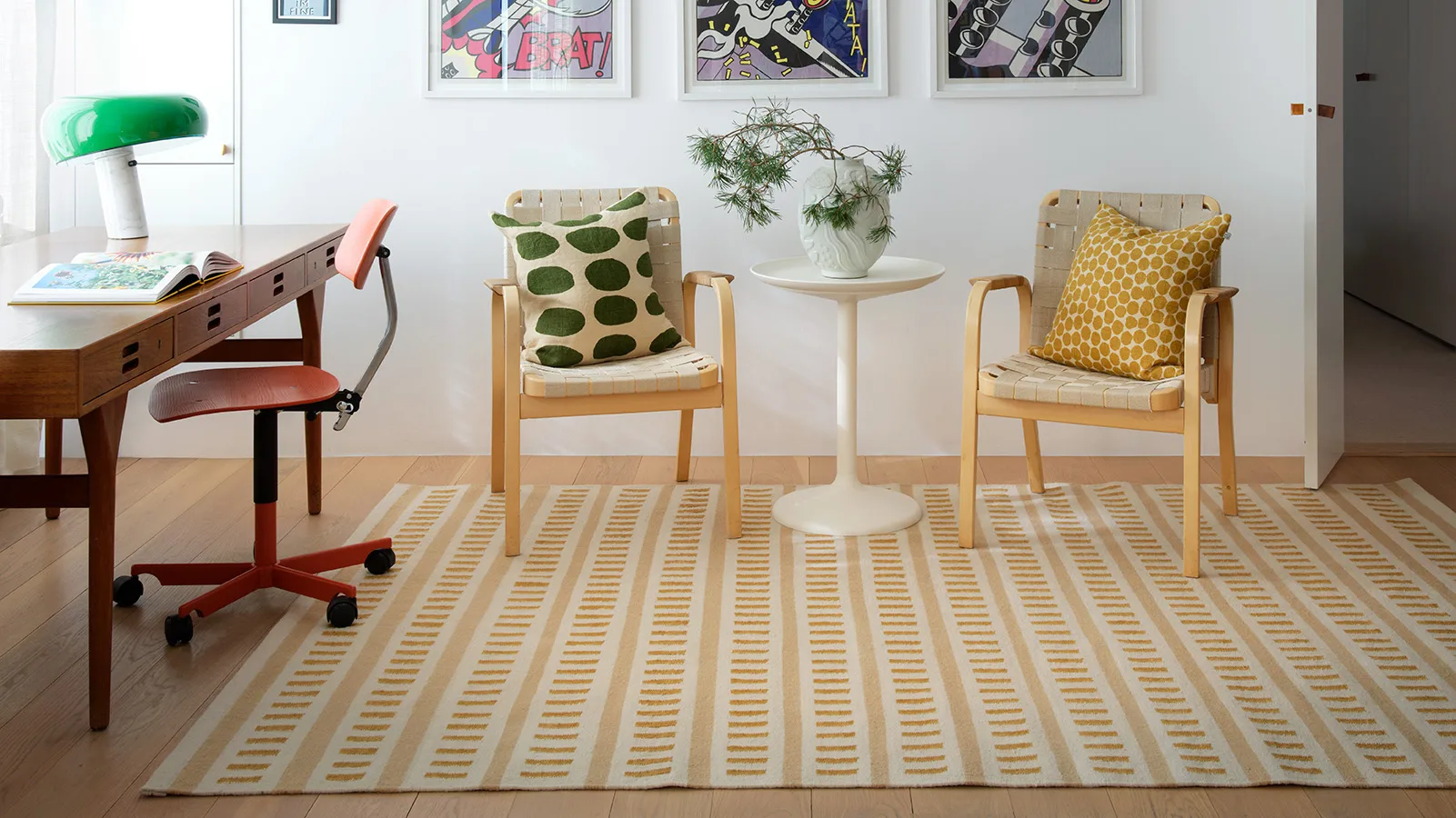 Asim kuddfodral 50x50 cm, Beige-cactus green Chhatwal & Jonsson