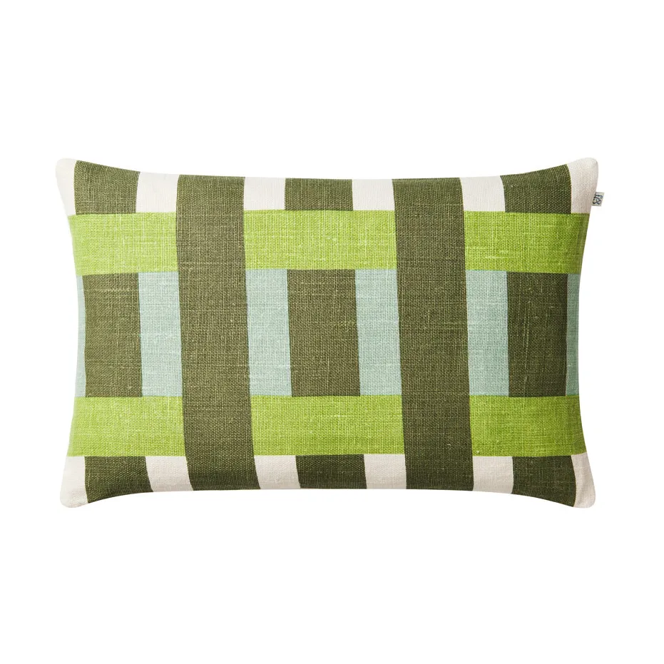 Benaras kuddfodral, Cactus green-lime-aqua, 40x60 cm Chhatwal & Jonsson