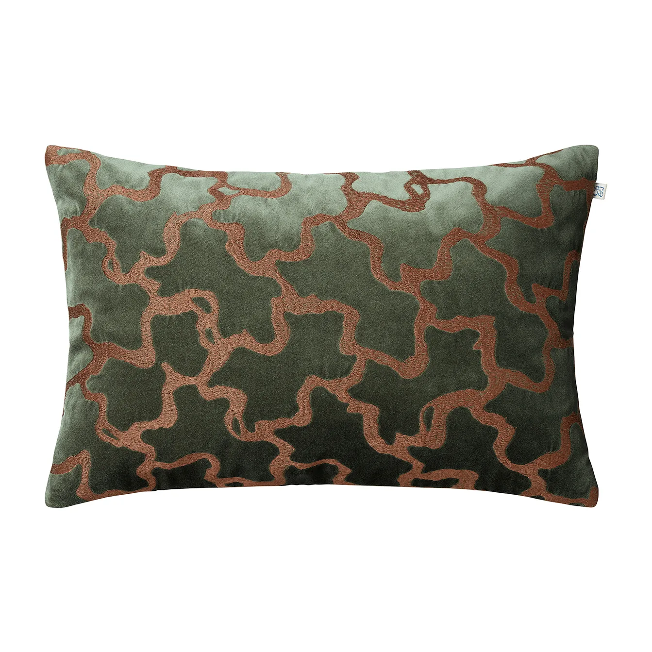 Chand kuddfodral 40x60 cm, Forest green-cognac Chhatwal & Jonsson