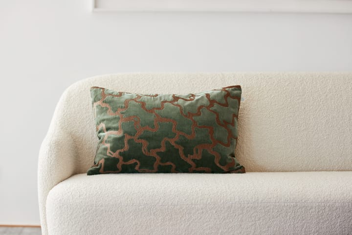 Chand kuddfodral 40x60 cm, Forest green-cognac Chhatwal & Jonsson